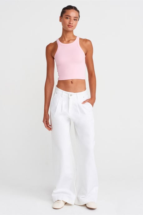 Ribbed Cotton-blend Sleeveless Crop Top - Image 4