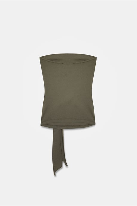 Strapless Slim-Fit Jersey Blouse met Strikdetail - Image 6