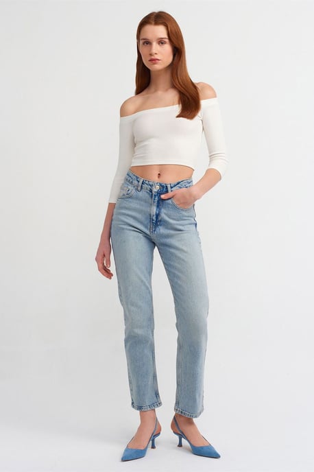 Kvinnors Off-shoulder Crop Blus - Image 3