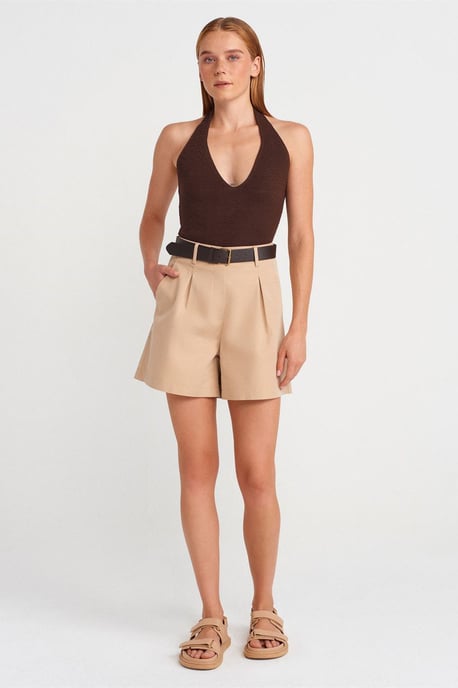 Geribde Halterneck Gebreide Blouse - Image 4