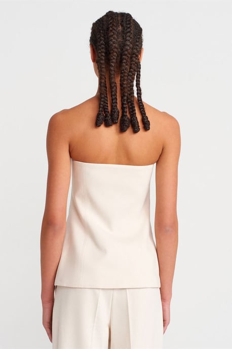 Halterlös Vävd Bandeau Blus - Image 2