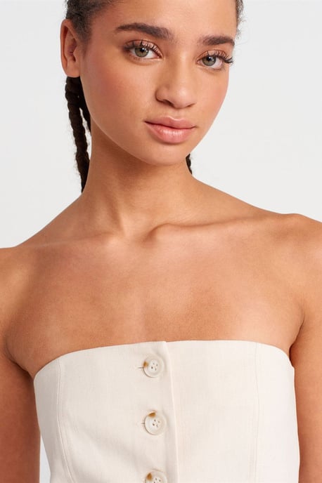 Halterlös Vävd Bandeau Blus - Image 3