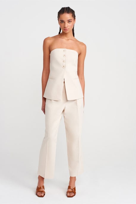 Halterlös Vävd Bandeau Blus - Image 4