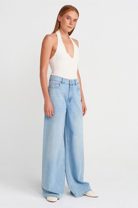Geribde Halternek Brei Blouse - Image 4