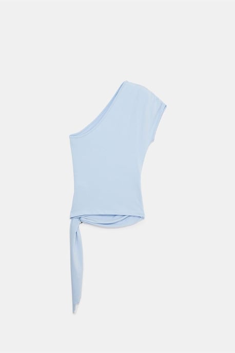 Slim Fit Off-Shoulder Jersey Blouse Met Strikdetail - Image 6