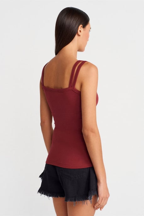 Ribbed Sleeveless Square-neck Blouse - Image 2