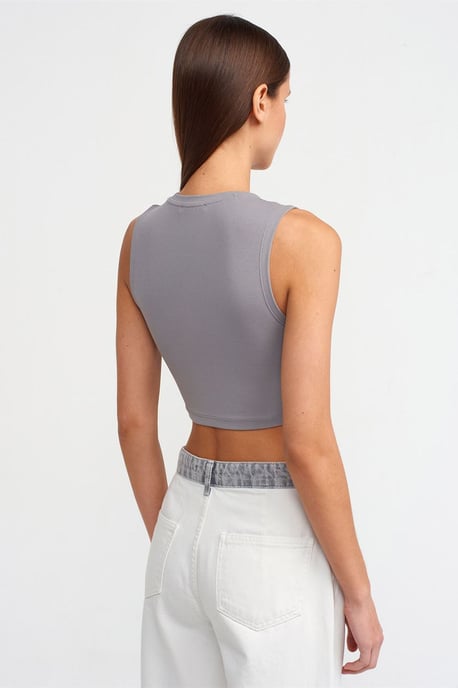 Sleeveless Crop Top In Cotton Jersey - Image 2