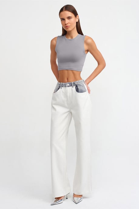 Sleeveless Crop Top In Cotton Jersey - Image 3