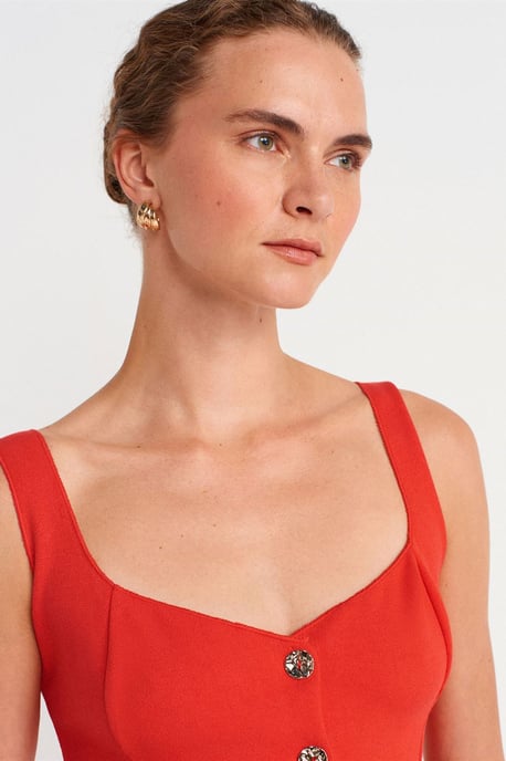 Aansluitende Mouwloze Peplum Blouse - Image 3