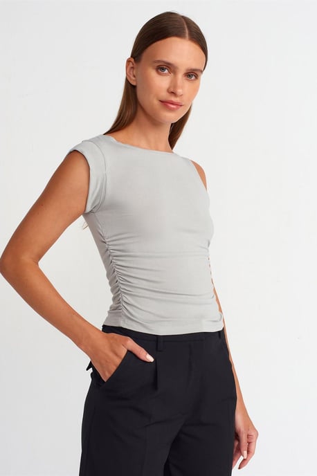 Mouwloze Boot-Hals Slim-fit Blouse - Image 1