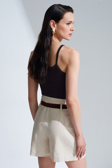 Geribbelde Halternek Mouwloze Blouse - Image 2