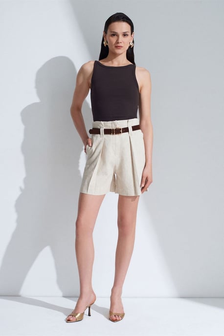 Geribbelde Halternek Mouwloze Blouse - Image 4
