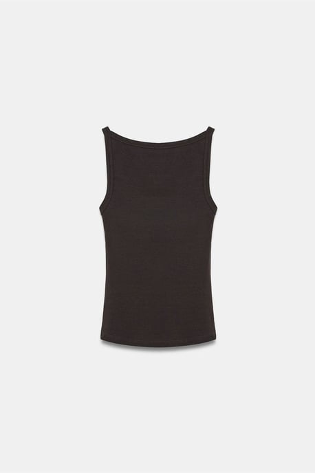 Geribbelde Halternek Mouwloze Blouse - Image 5