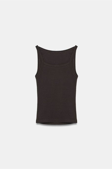 Geribbelde Halternek Mouwloze Blouse - Image 6