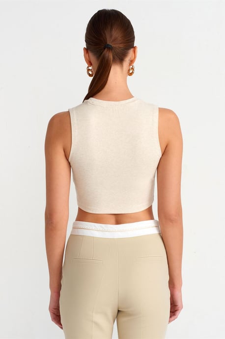 Randig Bomull Cropped Top - Image 2