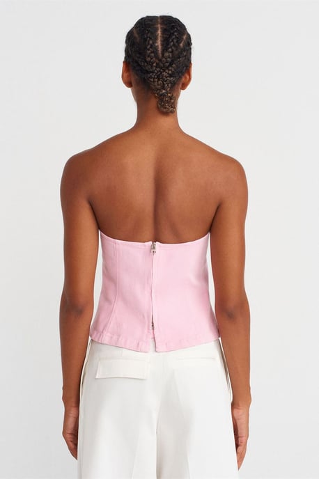 Strapless Fitted Peplum Blouse - Image 2