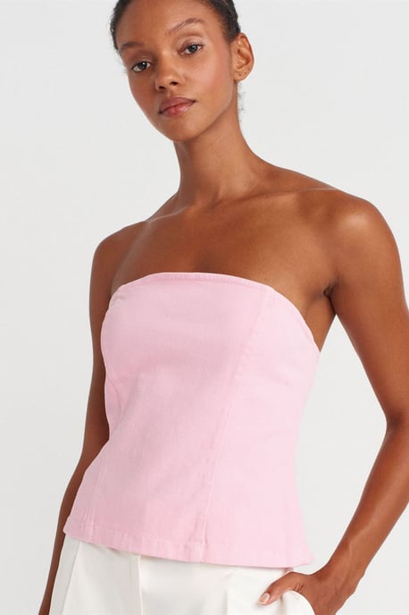 Strapless Fitted Peplum Blouse - Image 3