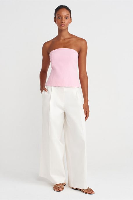 Strapless Fitted Peplum Blouse - Image 4