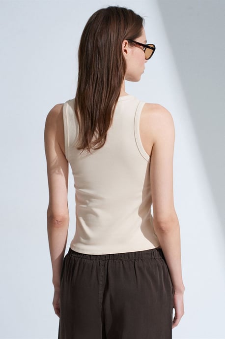 Geborduurde Mouwloze Slim-Fit Jersey Blouse - Image 2