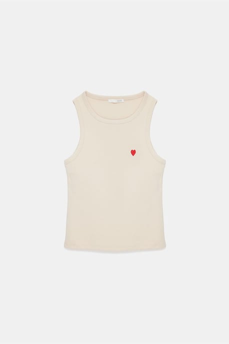Geborduurde Mouwloze Slim-Fit Jersey Blouse - Image 5
