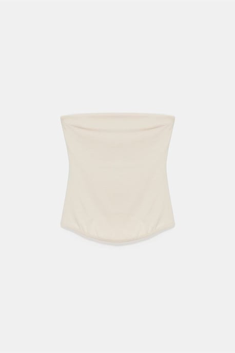 Dames Strapless Crop Bandeau Top - Image 5