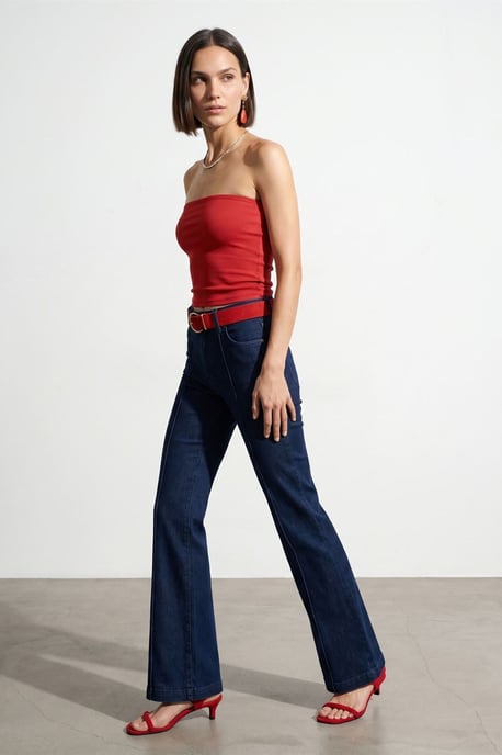 Dames Strapless Crop Bandeau Top - Image 5
