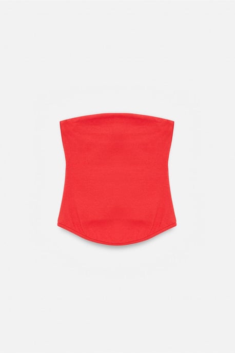 Dames Strapless Crop Bandeau Top - Image 6
