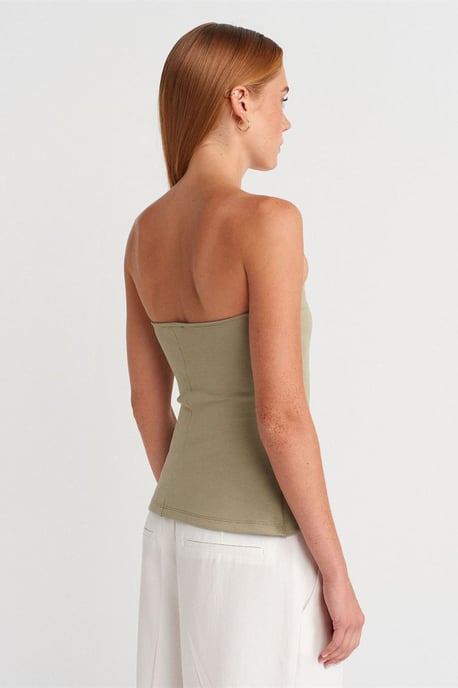 Strapless Slim-fit Bandeau Blouse - Image 2