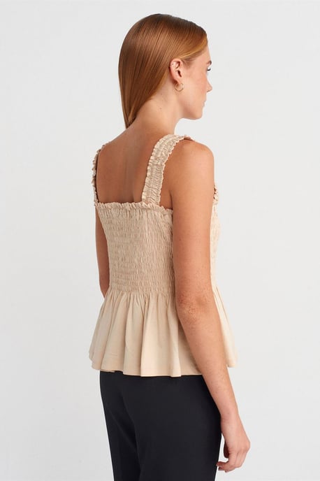 Square-Neck Frilly Sleeveless Blouse - Image 2
