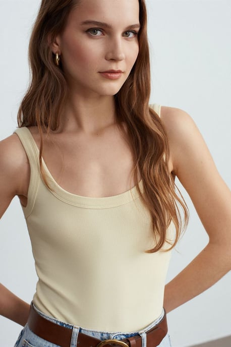 Mouwloze Geribbelde Katoenmix Romper - Image 3
