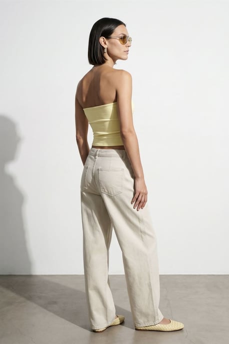 Dames Strapless Crop Bandeau Top - Image 2