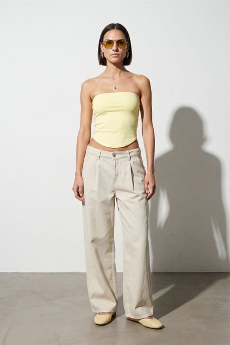 Dames Strapless Crop Bandeau Top - Image 4
