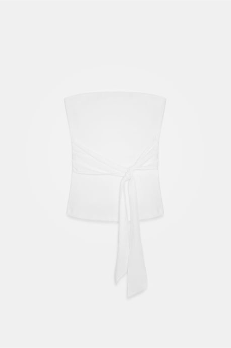 Strapless Slim-Fit Jerseytop met Strikdetail - Image 5