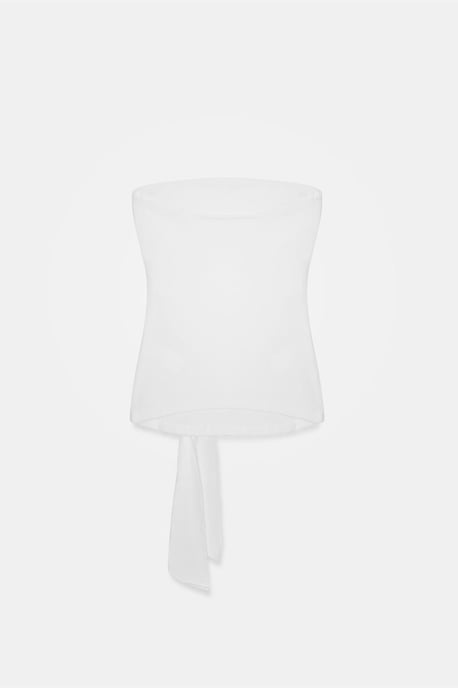 Strapless Slim-Fit Jerseytop met Strikdetail - Image 6