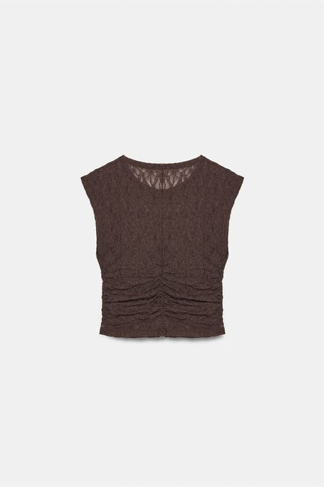 Ärmlös Spetsribbad Blus - Image 6
