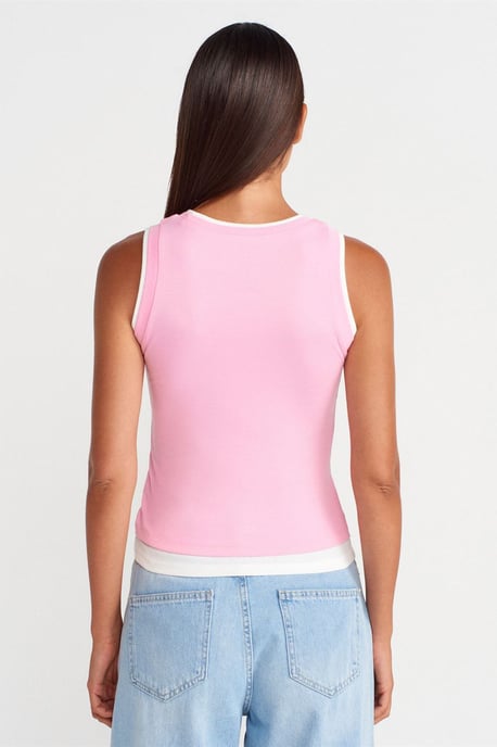 Sleeveless Ribbed Cotton Blouse - Image 2