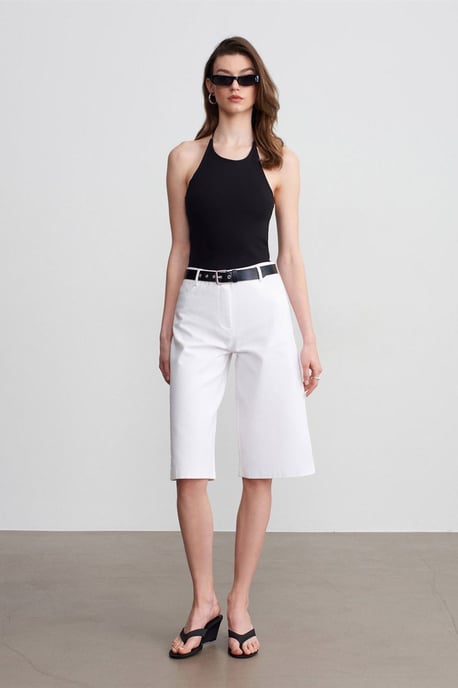 Slim Fit Halterhals Tricot Blouse - Image 4