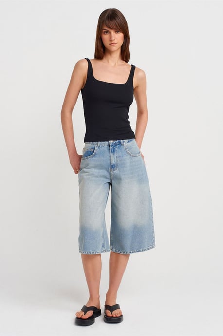 Ribbed Square-neck Sleeveless Blouse - Image 4