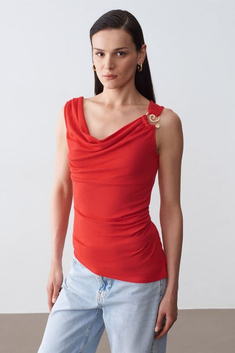 Mouwloos Cowl Neck Shell Top - Image 1