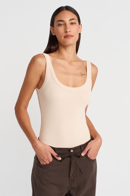 Mouwloze Geribbelde Katoenmix Romper - Image 4