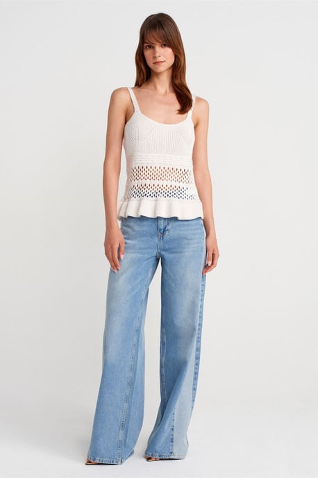 Fitted Ribbed Knit Cami Blouse - Image 4