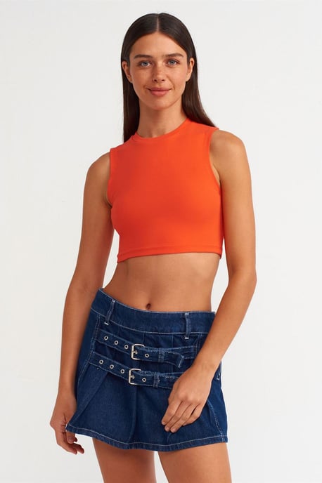 Ärmlös Crop Top i Bomull Jersey - Image 4