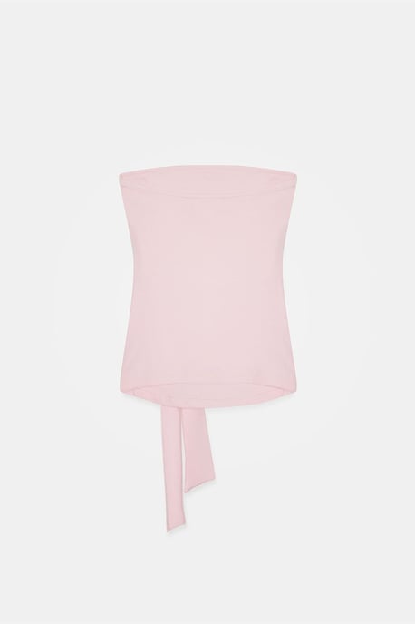 Strapless Slim-Fit Jersey Blouse met Strikdetail - Image 6