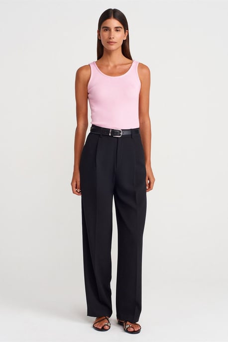 Ribbad ärmlös stickad cami-blus - Image 4
