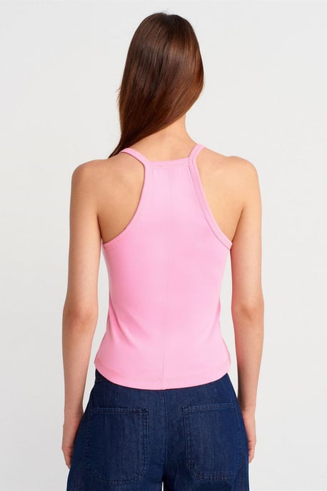 Slim Fit Ribbade Stickade Cami Blus - Image 2