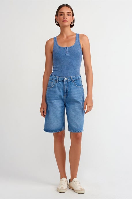 Sleeveless Slim-fit Jersey Blouse - Image 3