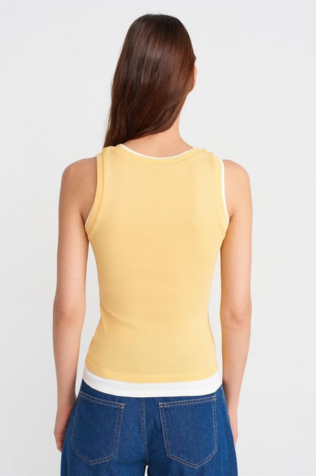 Sleeveless Ribbed Cotton Blouse - Image 2