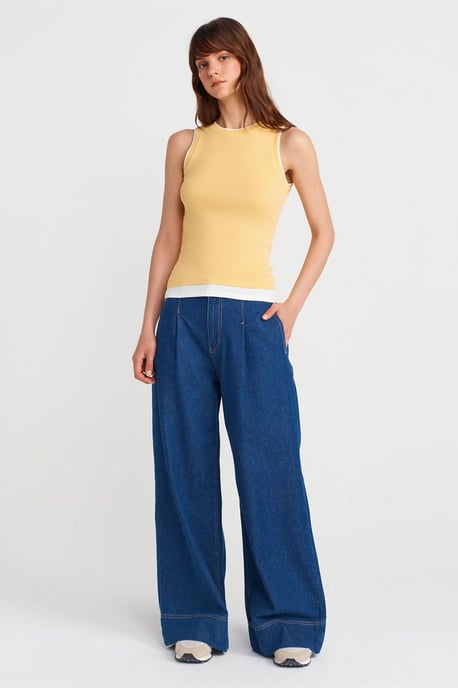Sleeveless Ribbed Cotton Blouse - Image 4