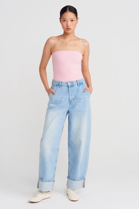 Strapless Slim-fit Jersey Blouse - Image 3