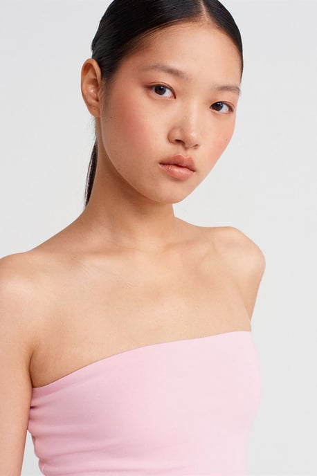 Strapless Slim-fit Jersey Blouse - Image 4